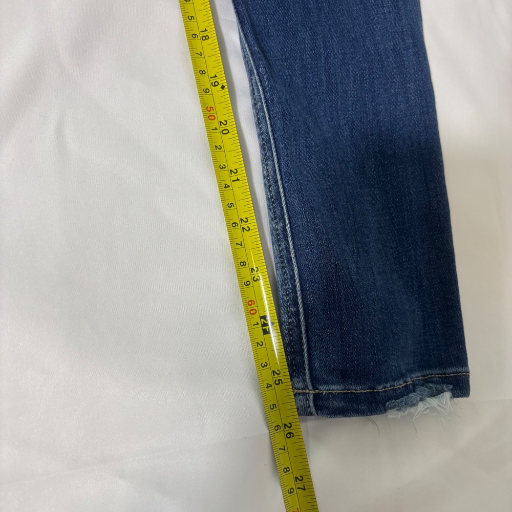 Flying Monkey Womens Distressed Skinny Jeans Dark Wash Raw Hem Y2845 Size 26 - Picture 3 of 6